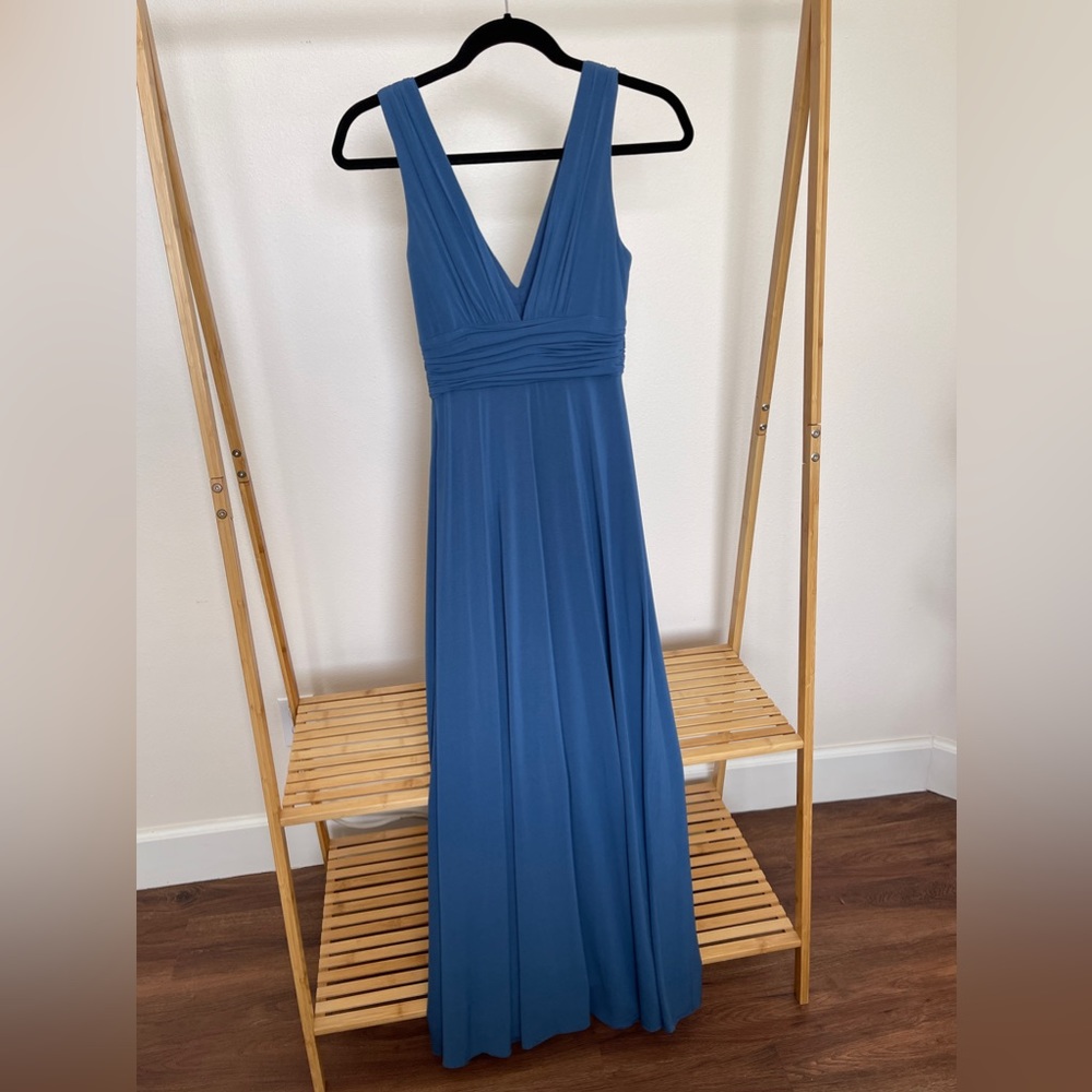 BCBGMax Formal Dress with Deep V and Flowing Fabric - Picture 3 of 5